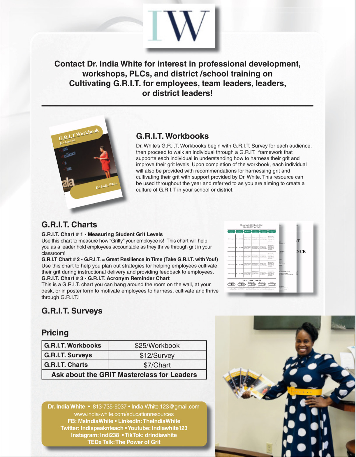 G.R.I.T. Workbooks, Charts, Surveys and Pricing